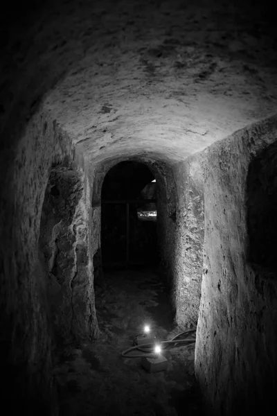 Катакомбы Образуют Типичный Комплекс Взаимосвязанных Подземных Римских Кладбищ Которые Использовались — стоковое фото