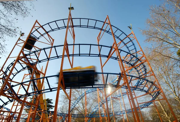 Amusement Park Ride Roller Coaster Luna Park — Stock Photo, Image