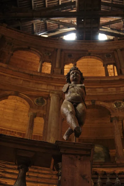 Březen 2023 Dřevěná Socha Dítěte Teatro Farnese Renesanční Divadlo Palazzo — Stock fotografie