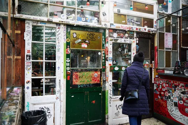 stock image 29 November 2023 Hungary - Interior View of KARAVAN Street Food District in Budapest