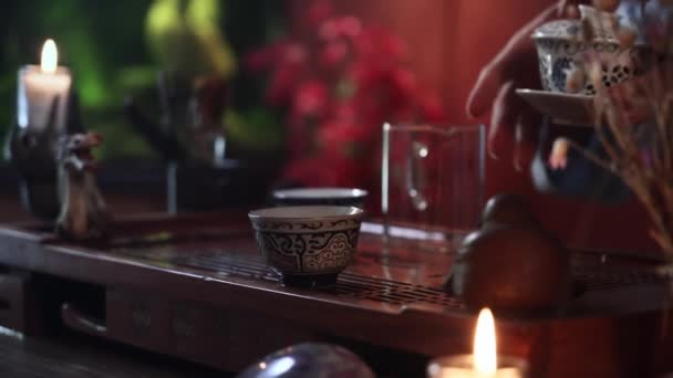Çay Partisi Kadın Çay Ustası Geleneksel Çin Töreni Sırasında Çin — Stok video
