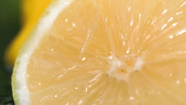 Narenciye Sulu Bir Limon Hamurunun Üzerine Damlayan Damlası Yakın Plan — Stok video