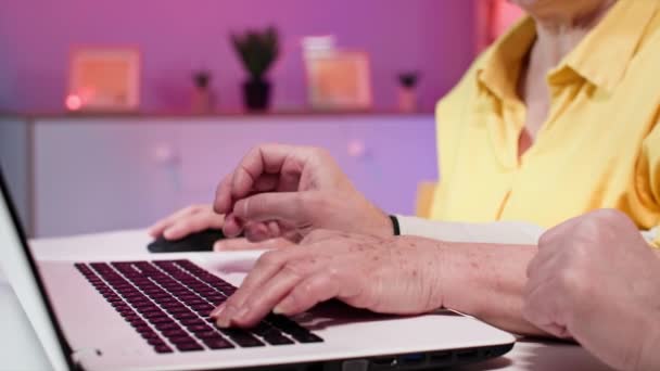 Divertisment Pensionare Bărbat Femeie Modernă Care Distrează Jucând Jocuri Calculator Videoclip de stoc fără drepturi de autor