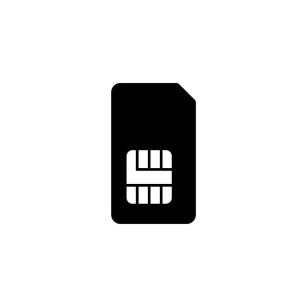 用于电话的锡卡或双锡卡 平面矢量图标示例 白色背景上简单的黑色符号 用于Web和移动Ui元件的手机信号设计模板的锡卡或双锡卡 — 图库矢量图片
