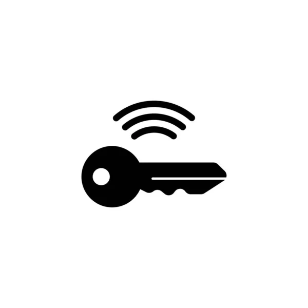 Smart Crypto Key Wifi Security Key Flat Vector Icon Illustration — Stock Vector