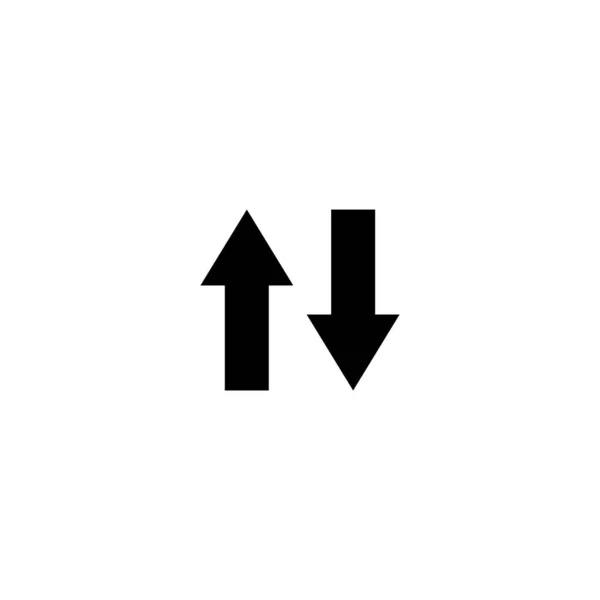 上下两杆 数据网络 平面矢量图标示例 白色背景上简单的黑色符号 两种上下箭头 Web和移动Ui元素的数据网络签名设计模板 — 图库矢量图片