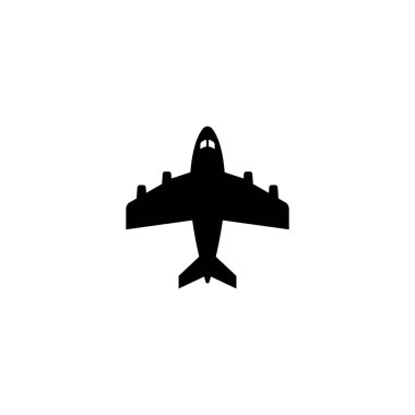 Basitleştirilmiş siyah uçak simgesi, seyahat ve havacılık temaları için mükemmel.