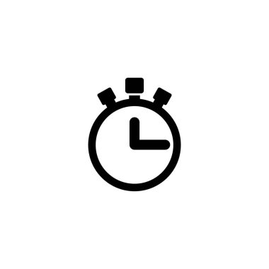 Modern, minimalist black and white stopwatch icon. clipart