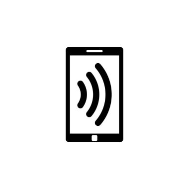 Çalan veya titreşimi gösteren sinyal dalgalı akıllı telefon simgesi.