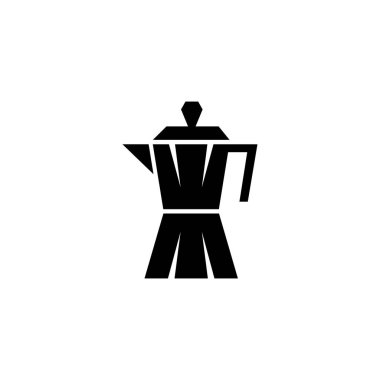 Klasik bir espresso makinesinin stilize edilmiş vektör simgesi, kahve severler ve mutfak eşyaları tasarımları için mükemmel..