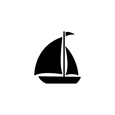 Zarif minimalist yelkenli ikonu denizcilik tasarımları için mükemmel.