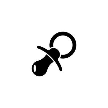 Bebek emziğinin siyah silüeti, basit ve temiz tasarım..