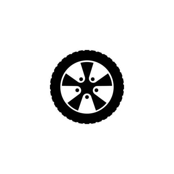 stock vector Black vector icon featuring a five-spoke car wheel design.