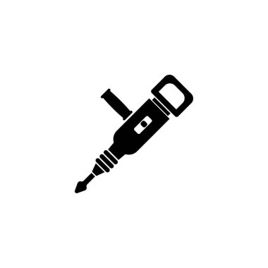 Bir elektrikli çekiç matkabının siyah vektör simgesi, inşaat temaları için mükemmel.