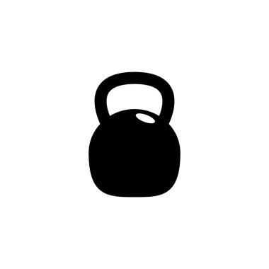 Basit siyah kettlebell vektör simgesi. Fitness, spor salonu ve halter temaları için ideal.
