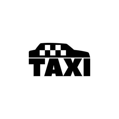 Basit siyah beyaz taksi vektör simgesi.