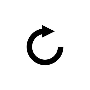 Sleek black circular arrow icon for digital interfaces. clipart