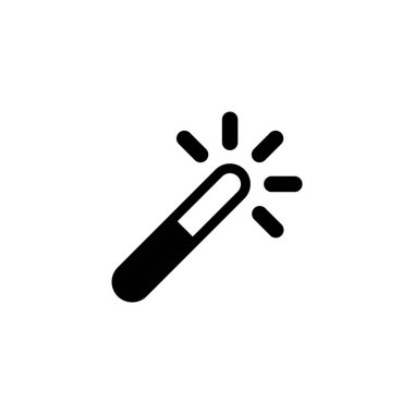 Büyüleyici tasarımlar için parıltılı sihirli bir değneğin vektör simgesi.