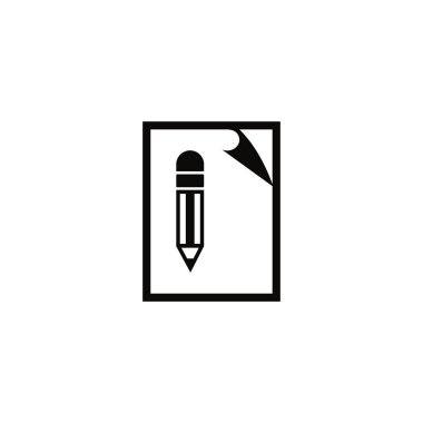 Sleek edit document icon featuring a pencil and paper for easy content modification. clipart