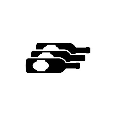 Modern tasarımda minimalist şarap şişesi simgeleri.