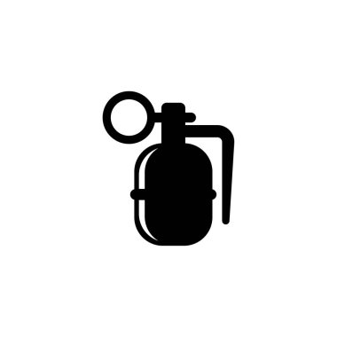 Askeri ve savaş tasarımı için bir el bombasının ikonik siyah silüeti.