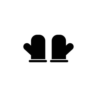 Temiz, minimalist bir tasarımda basit bir siyah eldiven simgesi.