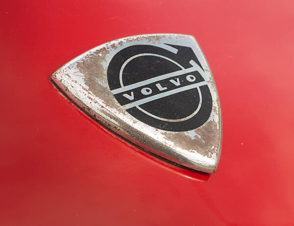 Volvo classic logo badge closeup