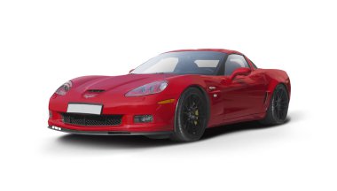 Chevrolet Corvette Z06 spor arabası beyaz arka planda izole edildi