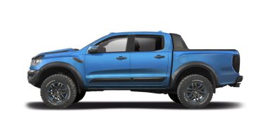 Lexus LS500h Hibrit araba, beyaz arkaplanda izole edilmiş yan görünüm