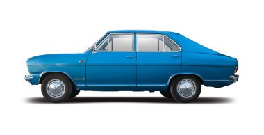Opel Kadett ailesi hızlı araba yan görüntüsü beyaz arkaplanda izole edildi