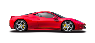 Ferrari 458 araç yan görüntüsü izole edildi.
