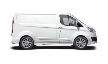 Ford Transit özel minibüsü, yan görüş izole edildi. PNG