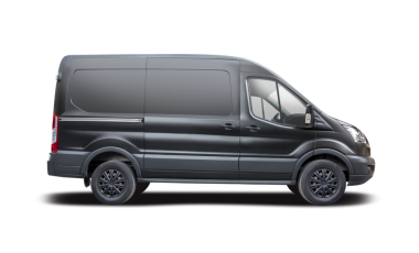 Ford Transit siyah ticari minibüs yan görüntüsü izole edildi. PNG