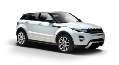 Şeffaf arka planda izole edilmiş Range Rover Evoque premium SUV arabası. PNG