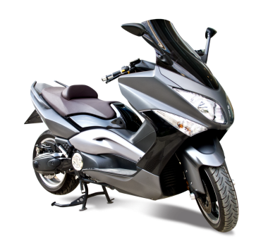 Yamaha Tmax scooter 'ı şeffaf arka planda izole edildi. PNG