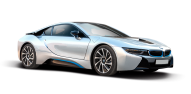 BMW i8 hibrit spor araba şeffaf arka planda izole. PNG