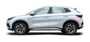 BYD Atto 3 elektrikli cip, yan görünümü şeffaf arkaplan. PNG