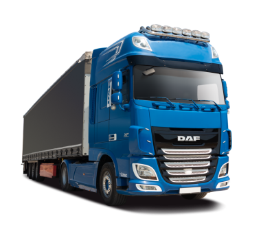DAF XF Euro 6 yarı karavan yan görüntüsü şeffaf arkaplanda izole edildi. PNG