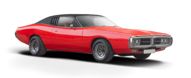 Dodge Charger 'ın klasik arabası şeffaf arka planda izole edilmiş. PNG