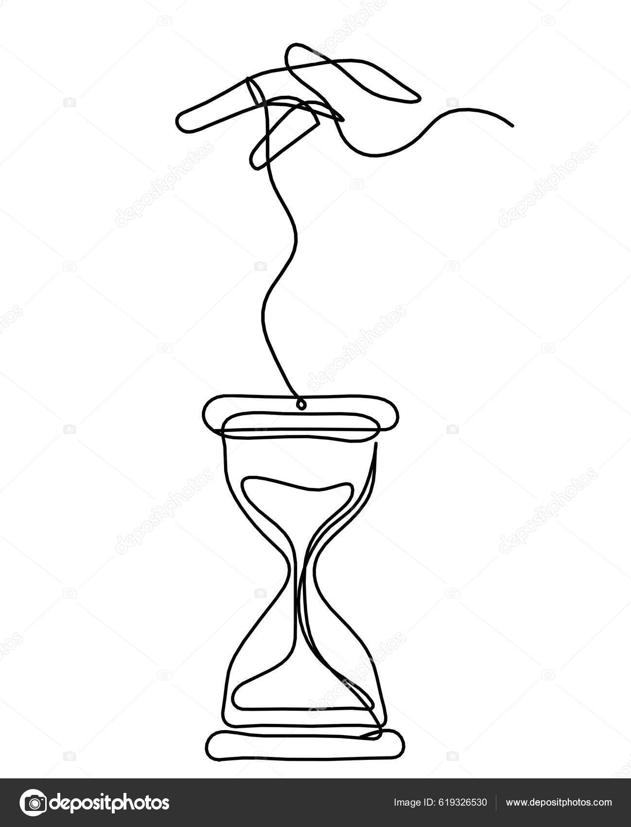 Relógio Abstrato Com Mão Como Desenho Linha Sobre Fundo Branco Vetor de  ©sun_tiger 619326530, image size:1298x1700