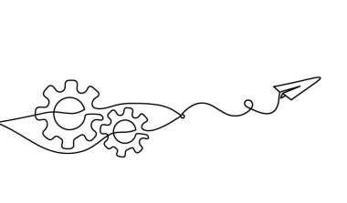 Soyut yuvarlak metal dişliler beyaz arkaplan üzerine çizgi gibi kağıt düzlemli çarklar