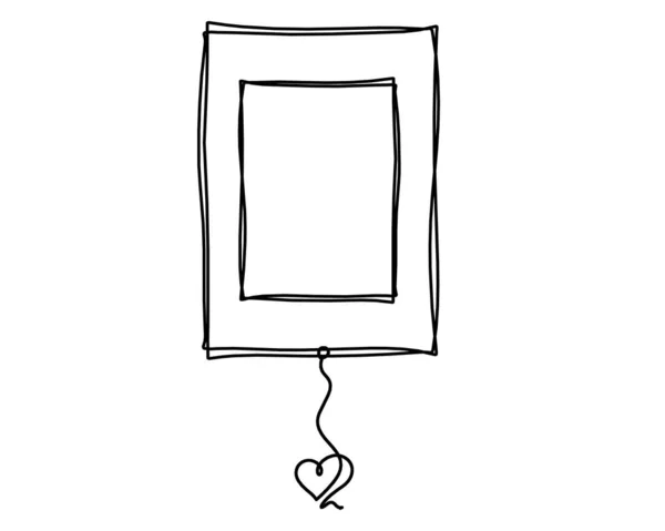 Corazón Abstracto Imagen Con Signo Interrogación Como Líneas Continuas Dibujando — Vector de stock