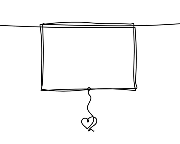 Corazón Abstracto Imagen Con Signo Interrogación Como Líneas Continuas Dibujando — Vector de stock