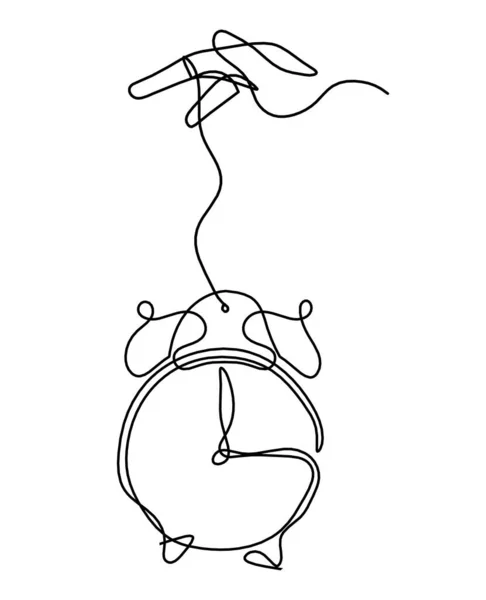 Reloj Abstracto Con Mano Como Dibujo Línea Sobre Fondo Blanco — Vector de stock