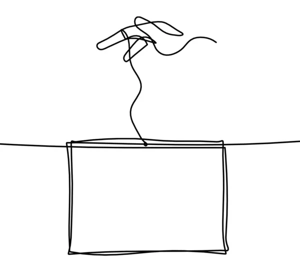 Quadro Imagem Abstrato Com Mão Como Linhas Contínuas Desenhando Fundo — Vetor de Stock
