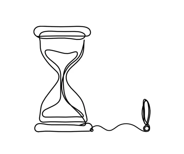 Zegar Abstrakcyjny Wykrzyknikiem Jako Rysunek Linii Białym Tle — Wektor stockowy