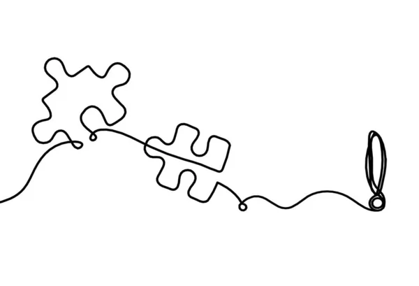 Puzzle Abstrait Avec Point Exclamation Comme Dessin Trait Sur Fond — Image vectorielle