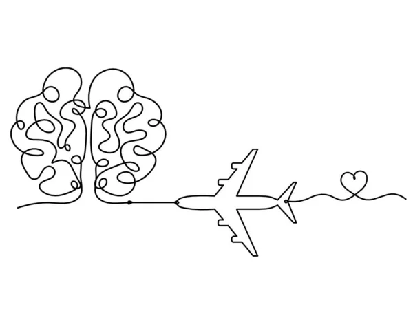 สมองสล กชายท ระนาบเป นเส นวาดบนพ นหล ขาว — ภาพเวกเตอร์สต็อก