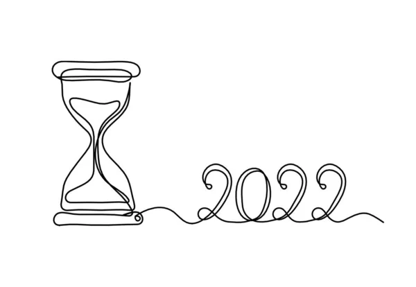 Reloj Abstracto Con 2022 Años Como Dibujo Línea Sobre Fondo — Vector de stock