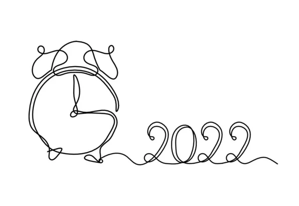 Reloj Abstracto Con 2022 Años Como Dibujo Línea Sobre Fondo — Vector de stock